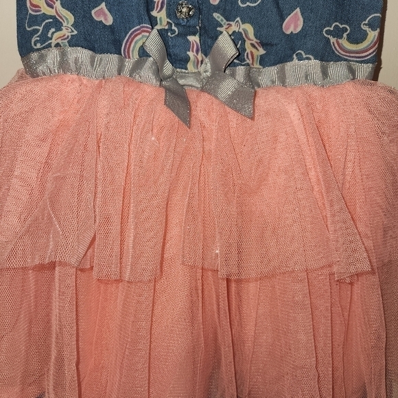Little Lass Denim Tulled Dress Size 18 Months NWOT - Picture 5 of 6